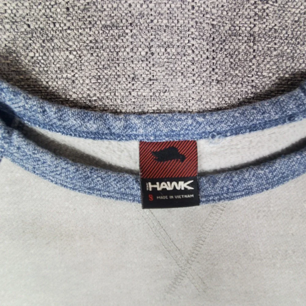 Tony Hawk Sweatshirt Mens Small Crew Neck Pullover Colorblock Fleece Gray